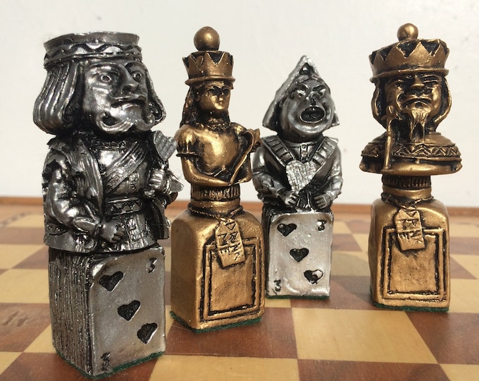 Alice in Wonderland Chess Set - Made to order Mad Hatter, Lewis Carroll Game Pieces - Rare Design (Chess Pieces Only)