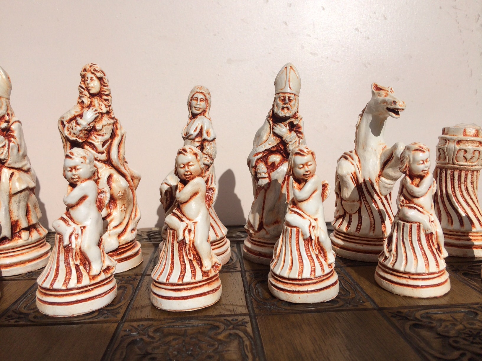 Large Chess Set - King Louis XIV Chess pieces - Gardens of Versailles  Baroque Chess theme - Chess pieces only - Made to order!!!