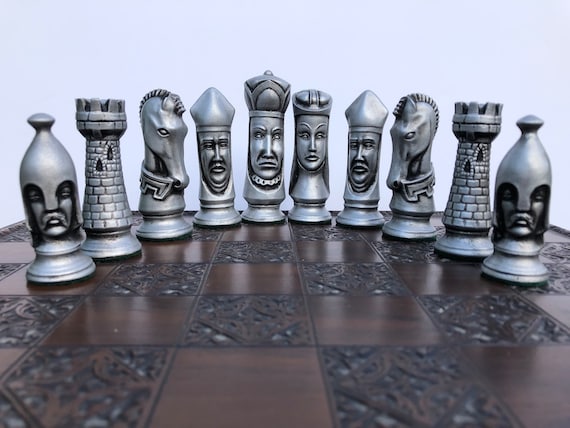 Wooden Metal Metal Pieces Children Adult Set Game Chess Chess Chessboard  Toy High With And Quality Medieval Family 32 Gift