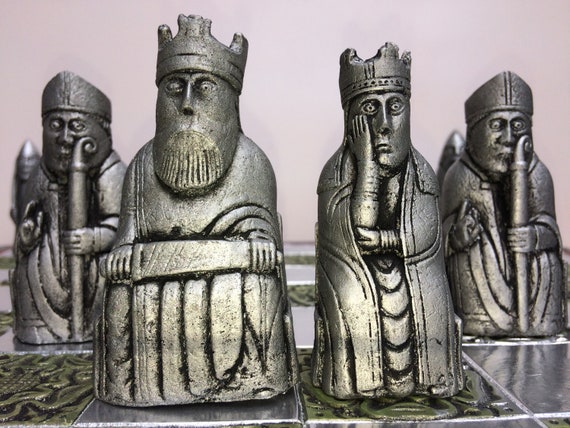Traditional Lewis Chessmen - Isle of Lewis Chess Set in Old