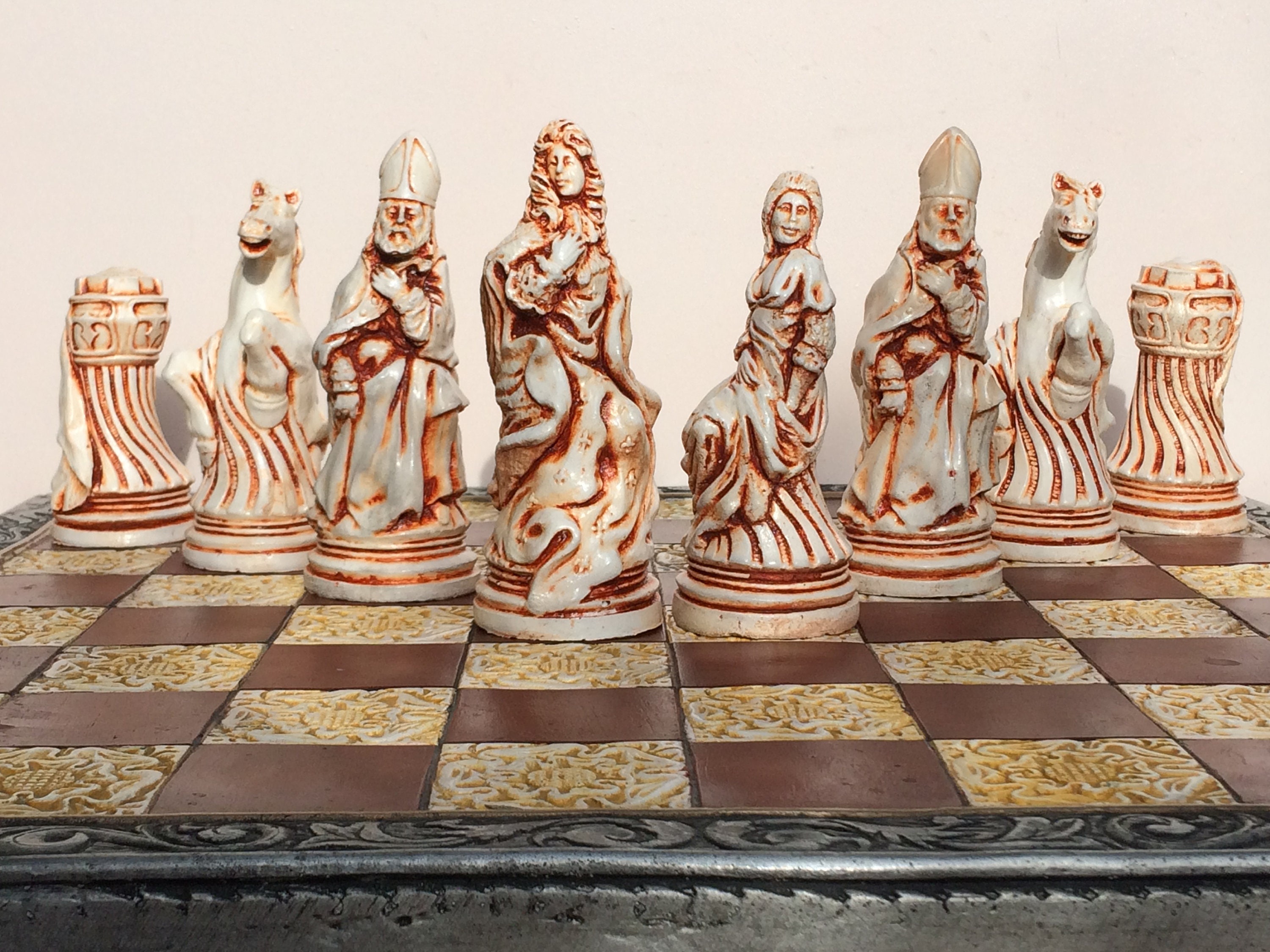 Large Chess Set - King Louis XIV Chess pieces - Gardens of Versailles  Baroque Chess theme - Chess pieces only - Made to order!!!