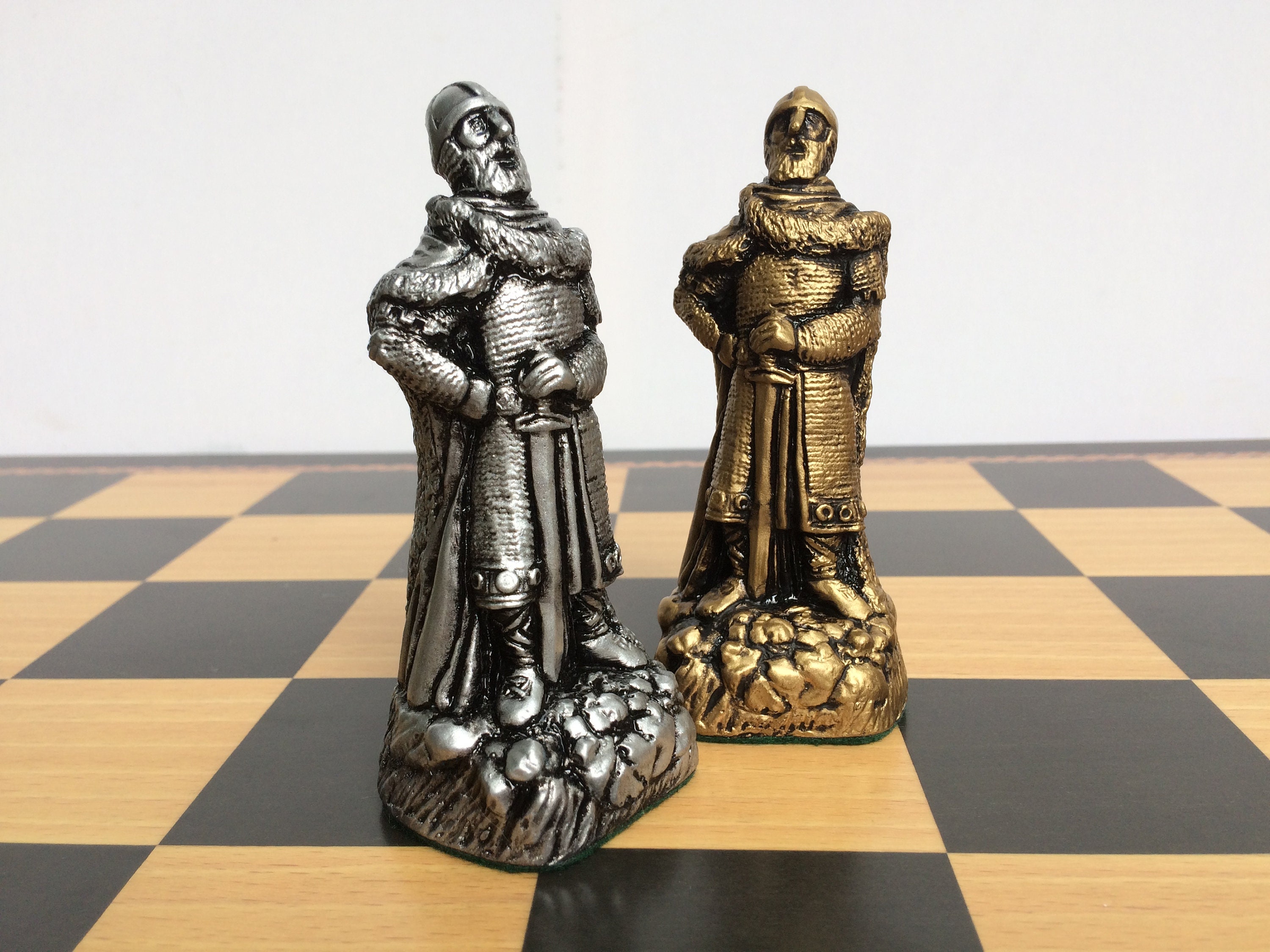 Medieval Venetian Period Gold and Silver Themed Chess Set