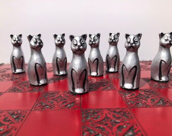 高級　ヴィンテージ　メタル製　チェスセット　猫脚　猫足 高級 ヴィンテージ メタル製 チェスセット 猫脚 猫足 高級