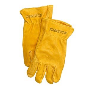 gloves with name, gloves with initials, personalized gloves, engraved leather gloves, engraved gifts, engraved work gloves, double palm leather gloves