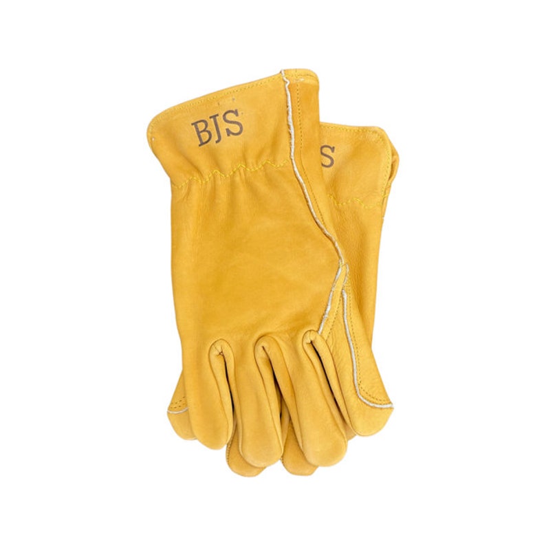 gloves with initials, gloves with name, personalized gloves, work gloves, engraved gloves, double palm leather work gloves, monogrammed gloves
