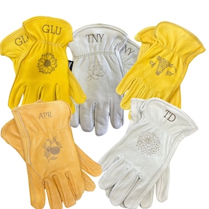 Personalized Leather Gardening Gloves: Engraved Garden Gift