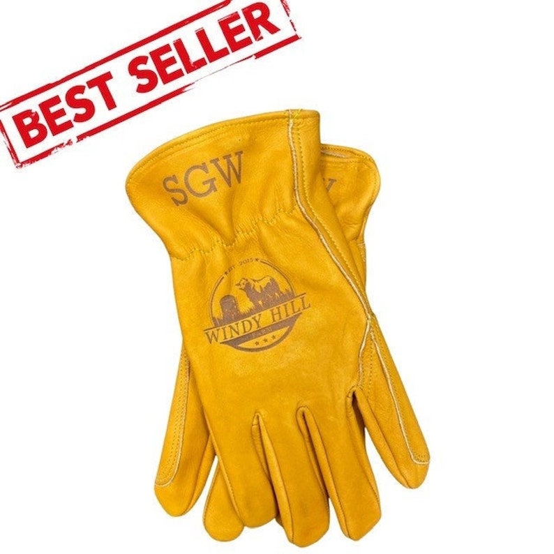 Double Palm Leather Work Glove Personalized Glove Gardening Etsy