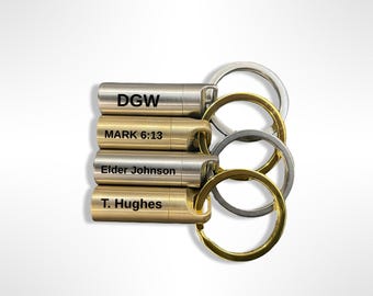 Engraved oil vial LDS missionary priesthood holder elder missionary gift LDS blessing priesthood ordination gift Christian oil vial keychain