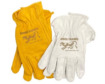 Personalized Leather Work Gloves: Custom Engraved Gardening Gift