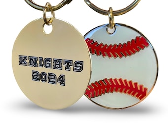 Personalized Sports Team Keychain: Custom Baseball, Soccer, Basketball Bag Tag