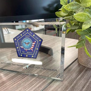 Marco de fotos de vidrio personalizado, marco de fotos con impresión UV, regalo de boda, marco de fotos biselado familiar, marco de vidrio con logotipo, premios de la empresa