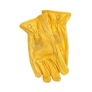 flowers on gloves, leather gloves, gardening gifts, garden gloves, work gloves, gloves with logos, engraved gloves, personalized gloves