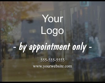 Custom Store Hours Decal: Business Window Sign, Vinyl Lettering