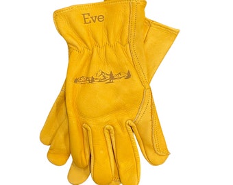 Guanti da lavoro in pelle di vacchetta personalizzati con nome, logo personalizzato, regalo di Natale
