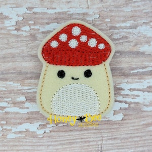 Mushroom Squish felties, Mushroom Felties, Squish Bow Centers, Mushroom Felt Embellishments