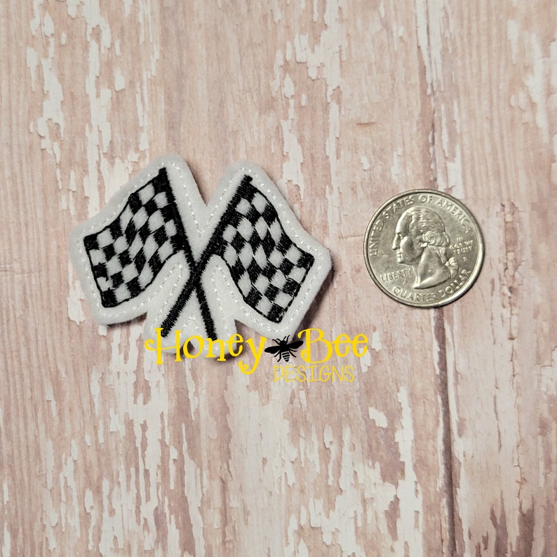 Felt Racing Flag Racing Flag Felties, Checkered Flag Bow Centers, Racing Felt ...