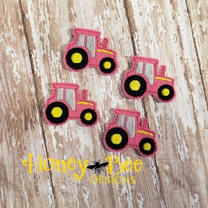 Tractor Felties, CUT Tractor Felties, Tractor Bow Centers, Tractor Embellishments , Pink Tractor Felties, Green Tractor Felties