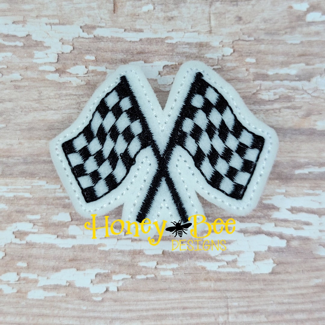 Felt Racing Flags Racing Flag Felties, Checkered Flag Bow Centers, Racing Felt ...