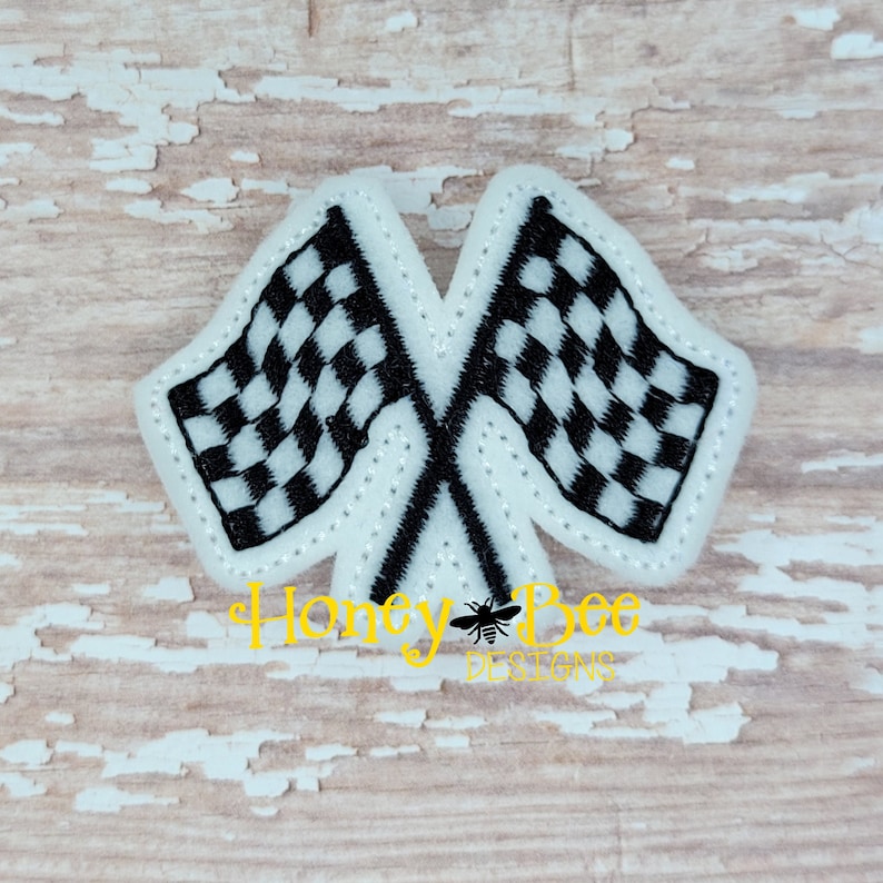 Felt Racing Flag Racing Flag Felties, Checkered Flag Bow Centers, Racing Felt ...
