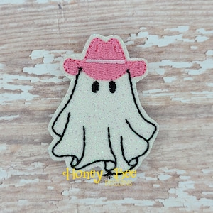 GLITTER VINYL Halloween felties, Halloween felties, Ghost Feltie, Cowgirl Ghost Feltie