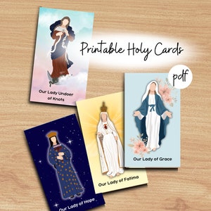 Catholic Homeschool Printables Catholic Holy Cards Virgin Mary Holy Cards Catholic Printable Holy Cards Kids Holy Cards Catholic Montessori