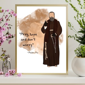 Impression d'art de Padre Pio, impression d'art de Padre Pio, impression d'art de Padre Pio, art mural de Padre pio