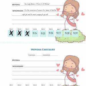 Novena Tracker Novena Calender Novena Checklist Catholic Prayers Catholic Novena Cards Printable ...
