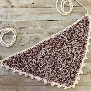 Crochet Bandana, Wine and White