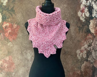 Cowl Triangle Scarf, Pink