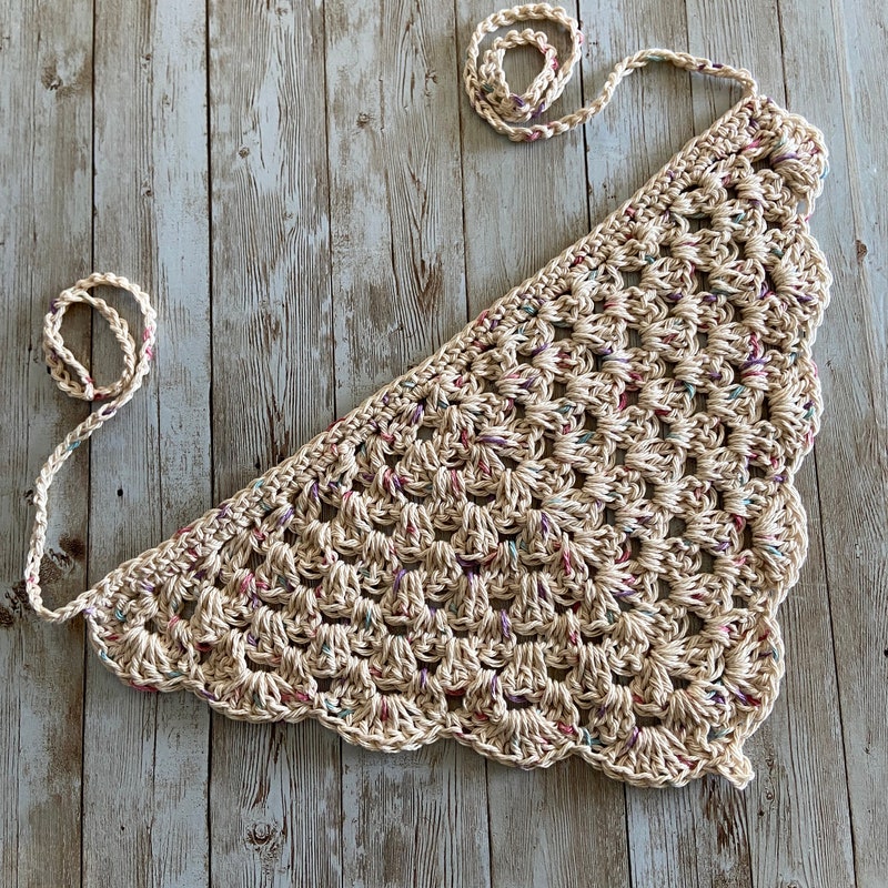 Brown Checks Crochet Bandana