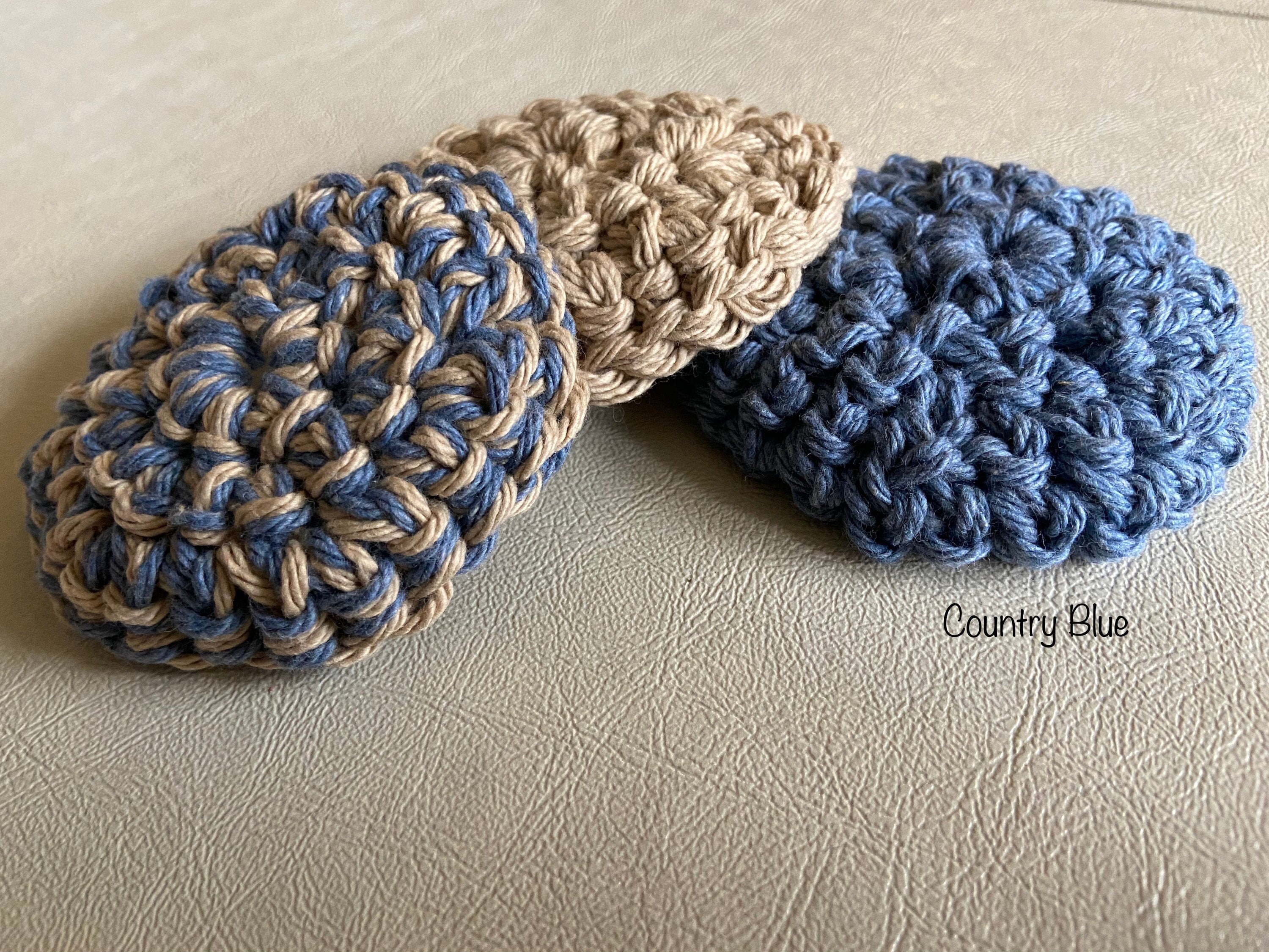 Country Blue Cotton Face Scrubby Pack Of 3 Etsy