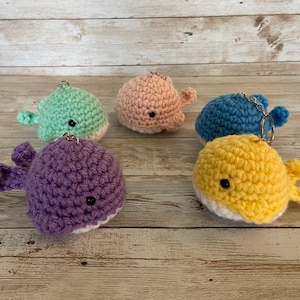 Whale Keychain, Crocheted Amigurumi