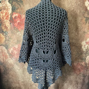 Sparkly Shawl, Slate Gray with Brooch