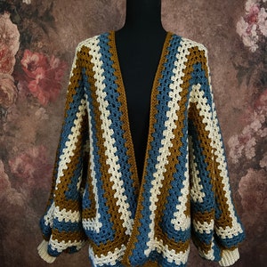 Oversized Cardigan, Granny Square Hexagon, Hexi Sweater