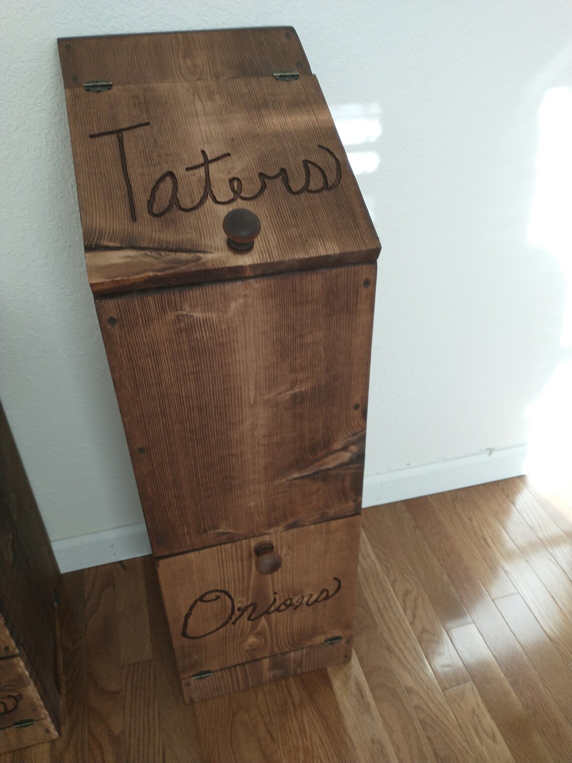 Hand crafted wooden potato box size large Etsy