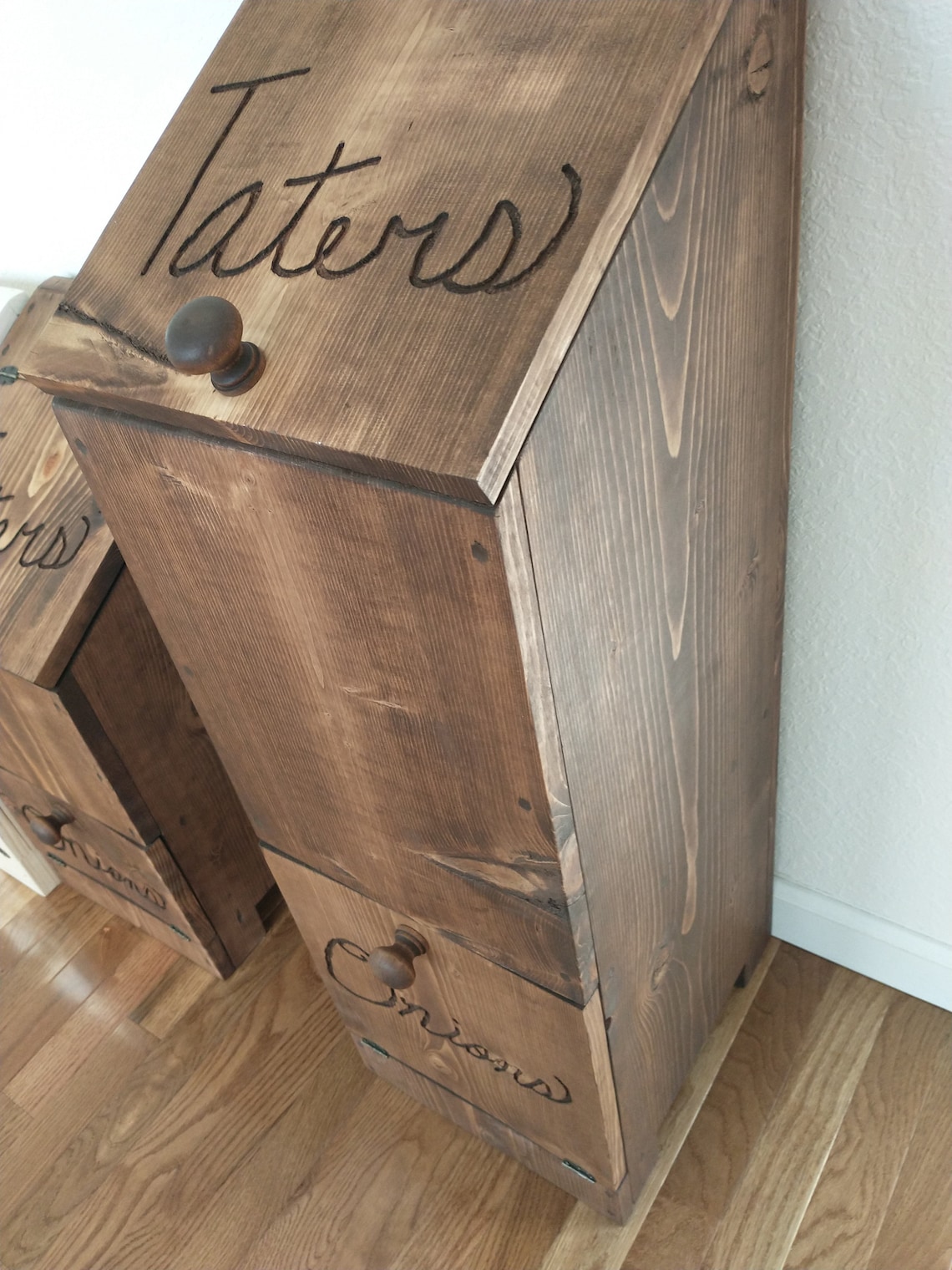 Hand crafted wooden potato box size large Etsy