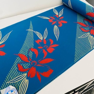 Premium Cerulean Flower Cotton Yukata Bolt UnUsed By the Yard Japanese Kimono Fabric Authentic High Quality BCD