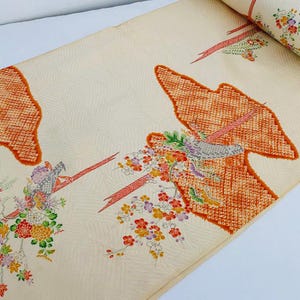 Tissu de kimono japonais Jubilee Tango Jacquard en soie, boulon entier non utilisé, authentique de haute qualité BS67