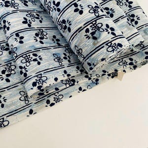 Iris Patch Cotton Yukata Bolt UnUsed By the Yard Japanese Kimono Fabric Authentic High Quality BCH