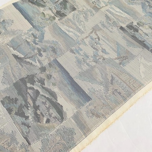 Painel de tecido quimono japonês Oshima Tsumugi Pongee de seda vintage tingido à mão em cinzas vulcânicas do mar do Japão OV11