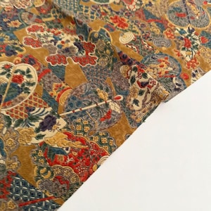 Regal Splendor Chirimen Silk Vintage Japanese Kimono Fabric CK66