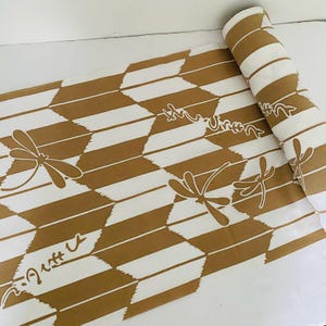 Tan Dragonfly Arrow Cotton Yukata Bolt UnUsed By the Yard Japanese Kimono Fabric Authentic High Quality BC36