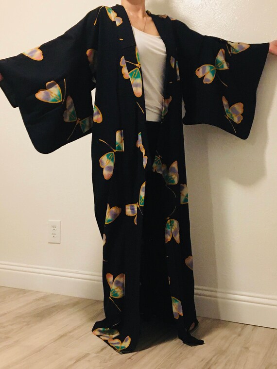Dragonfly Cotton Japanese Yukata Kimono Authentic