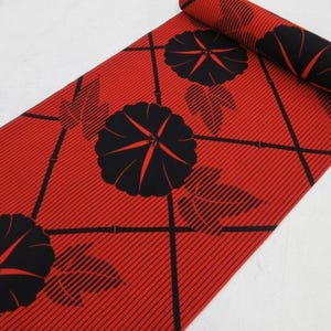 Morning Glory Cotton Yukata Bolt UnUsed By the Yard Japanese Kimono Fabric Authentic High Quality BC94