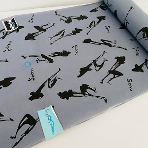 Premium Gray Silhouette Cotton Yukata Bolt UnUsed By the Yard Japanese Kimono Fabric Authentic High Quality BCE