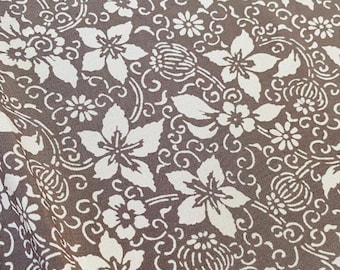 Taupe Gray Swirl Silk Vintage Japanese Kimono Fabric Panel Authentic Traditional High Quality RT47