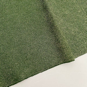 Green Grass Edo Komon Jacquard Silk Vintage Japanese Kimono Fabric Panel High Quality RP56