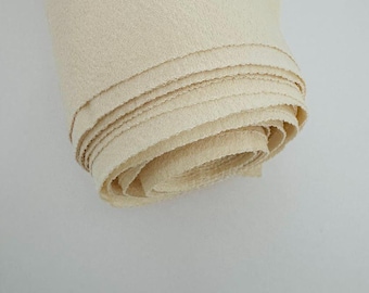Ivory Snow Hama Chirimen Silk BOLT By the Yard UnDyed UnUsed Japanese Kimono Fabric BH