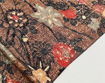 Petal at Dusk Chirimen Silk Vintage Japanese Kimono Fabric Panel CJ69