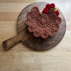 Crochet Chicken Coasters| Handmade